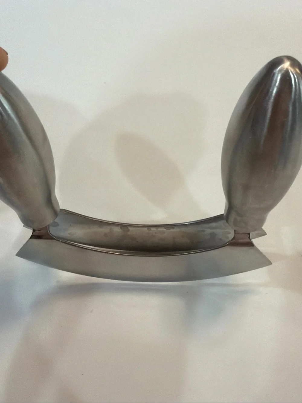 Double-Handled Stainless Steel Herb Rocker Chopper – Silver